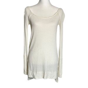 We The Free Kate Thermal Longsleeve Modal Womens XS Textured Waffle Knit Cream